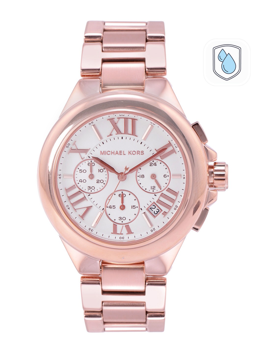 Michael Kors Women White Dial & Rose Gold-Plated Bracelet Style Analogue Watch MK7271
Michael Kors Women White Dial & Rose Gold-Plated Bracelet Style Analogue Watch MK7271