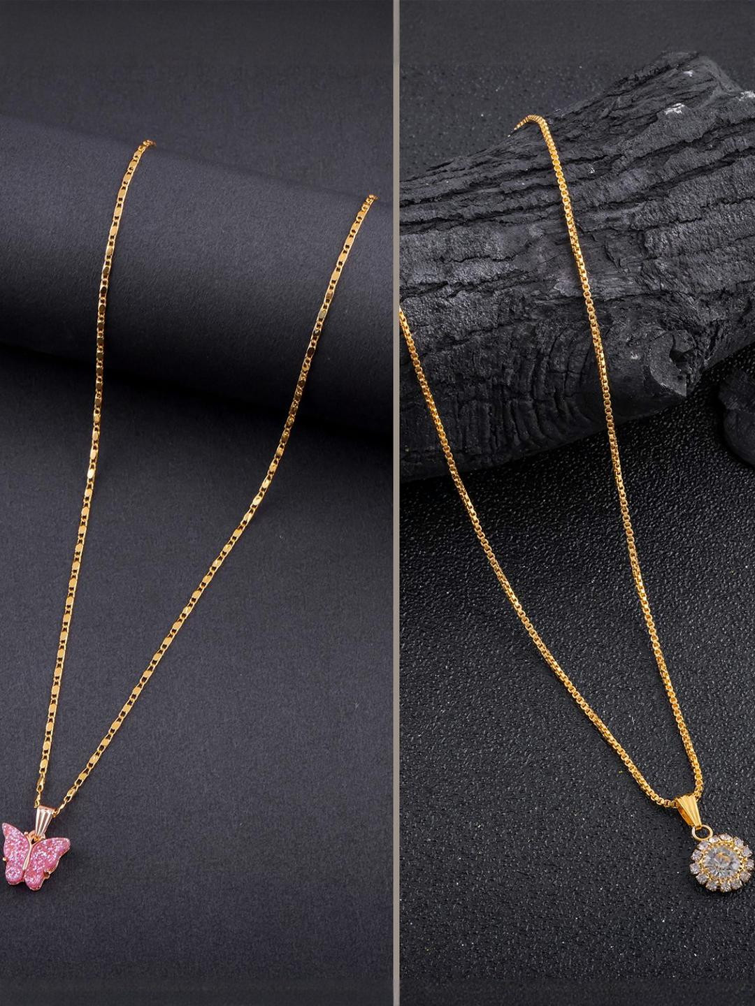 DressBerry Set Of 2 Gold-Plated Artificial Stones Studded Minimal Chains
DressBerry Set Of 2 Gold-Plated Artificial Stones Studded Minimal Chains