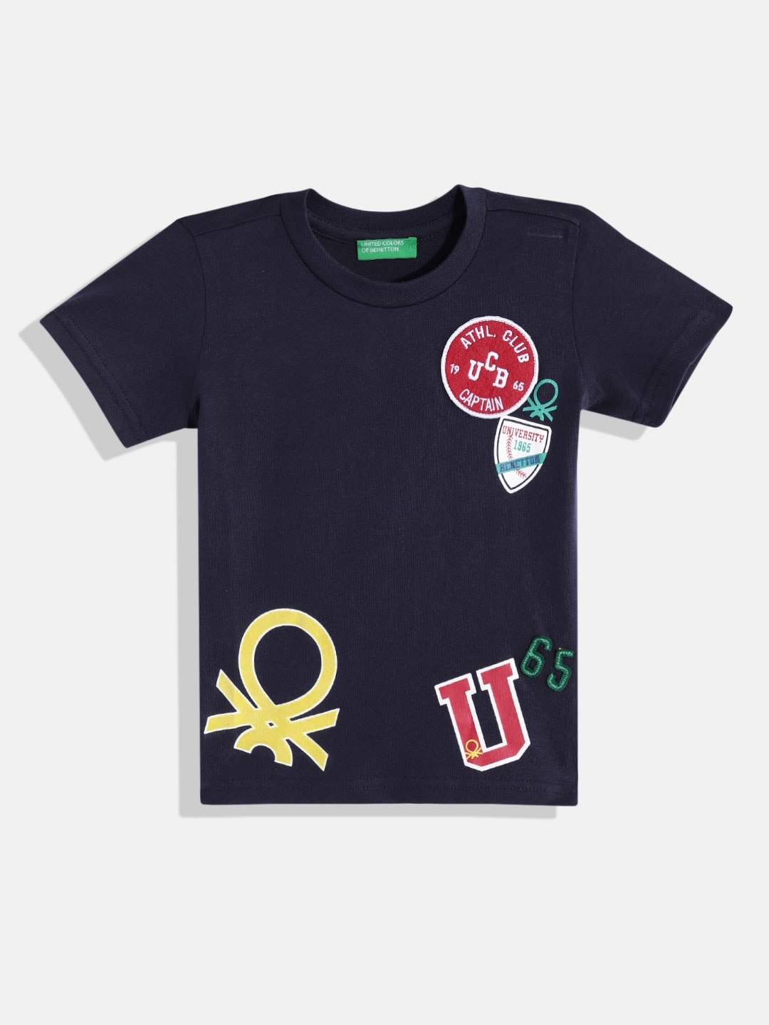 United Colors of Benetton Boys Varsity Printed Pure Cotton Applique T-shirt, Navy blue
United Colors of Benetton Boys Varsity Printed Pure Cotton Applique T-shirt, Navy blue