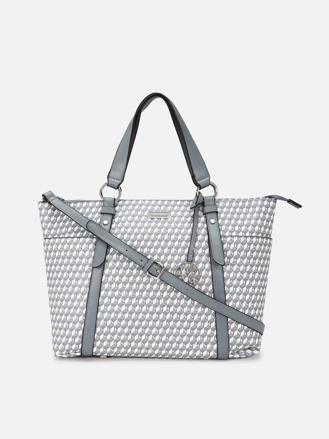Van Heusen Woman Grey Printed PU Structured Shoulder Bag