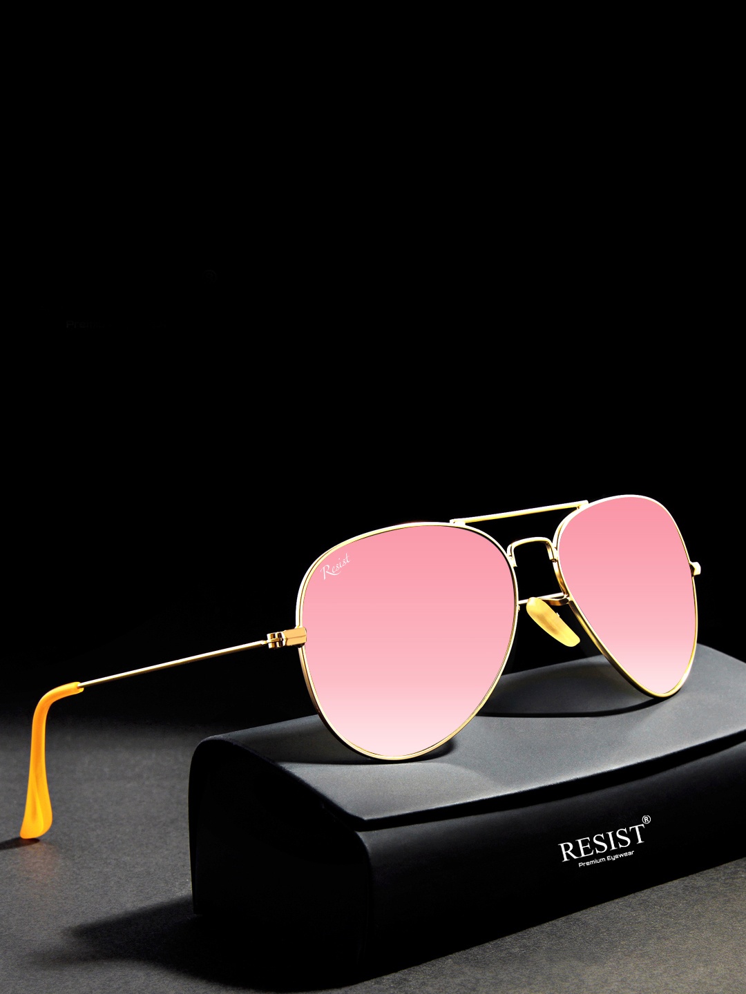 RESIST EYEWEAR Unisex Pink Lens & Gold-Toned Aviator Sunglasses with UV Protected Lens
RESIST EYEWEAR Unisex Pink Lens & Gold-Toned Aviator Sunglasses with UV Protected Lens
