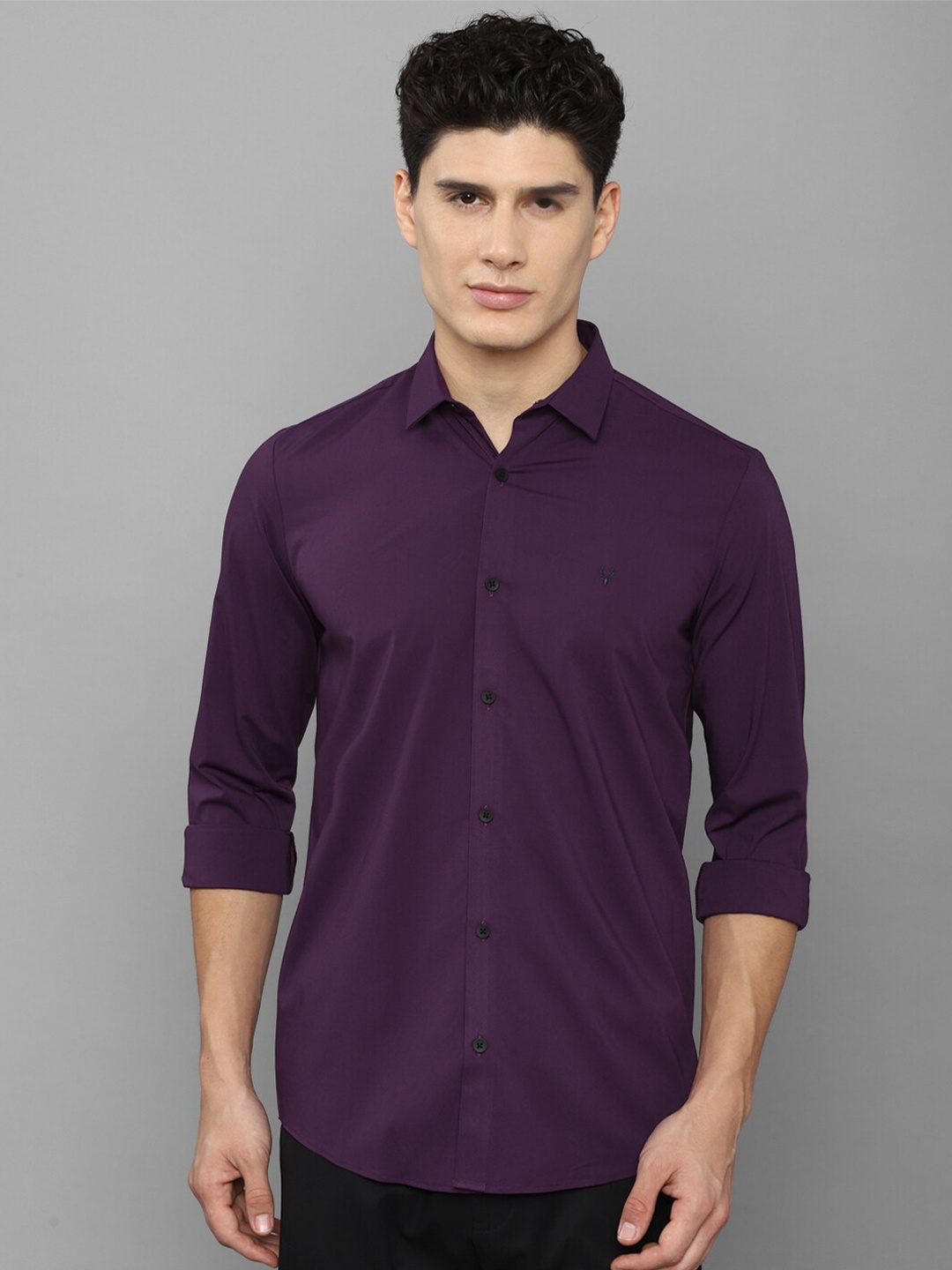Allen Solly Men Purple Slim Fit Formal Shirt