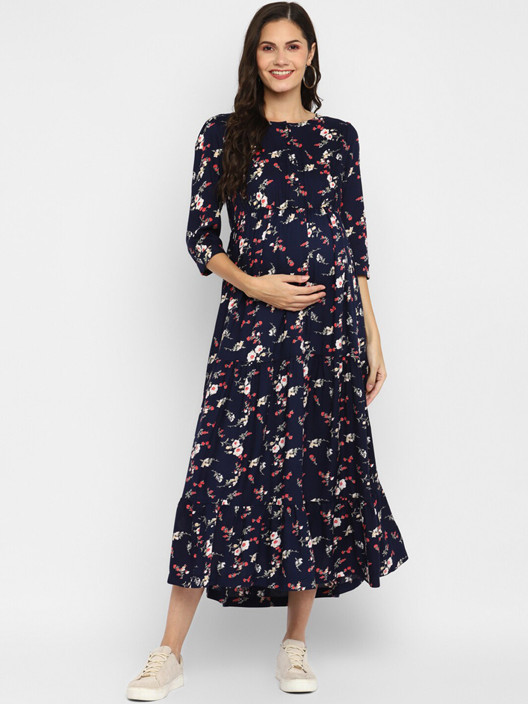 Momsoon Maternity Women Navy Blue Floral Maternity A-Line Maxi Dress
Momsoon Maternity Women Navy Blue Floral Maternity A-Line Maxi Dress
