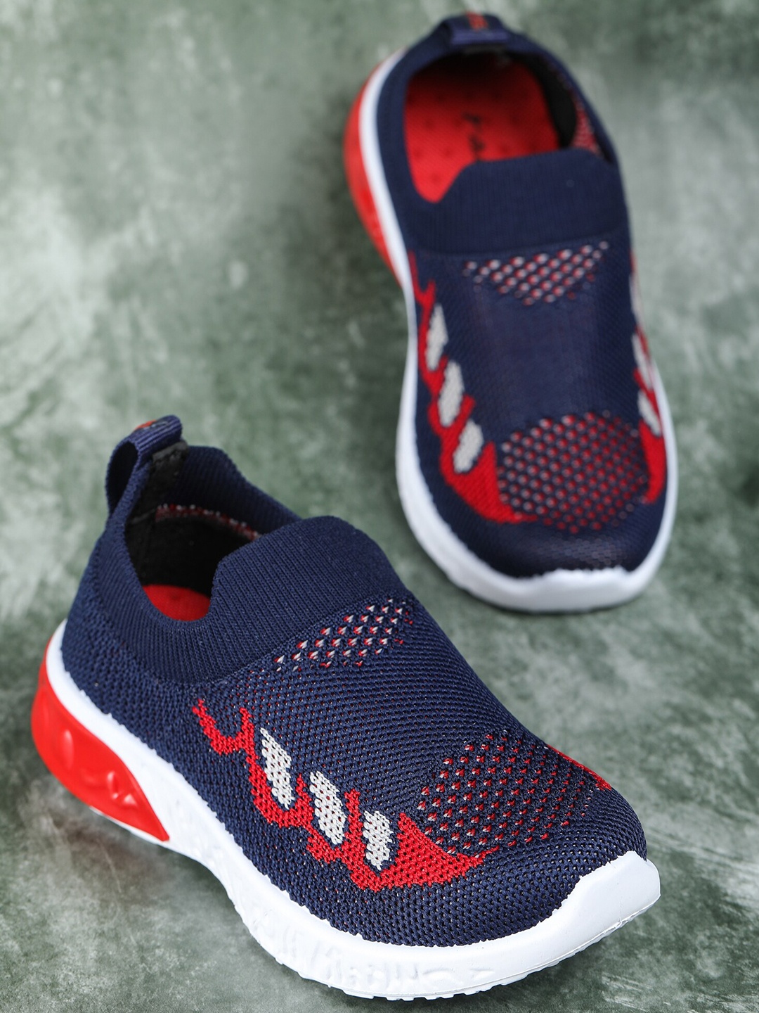 ABROS Boys Navy Blue Mesh Walking Shoes