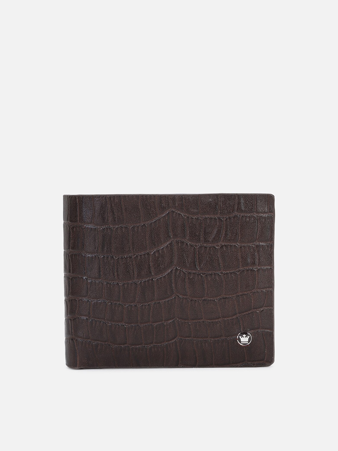 Louis Philippe Men Brown Textured Leather Two Fold Wallet