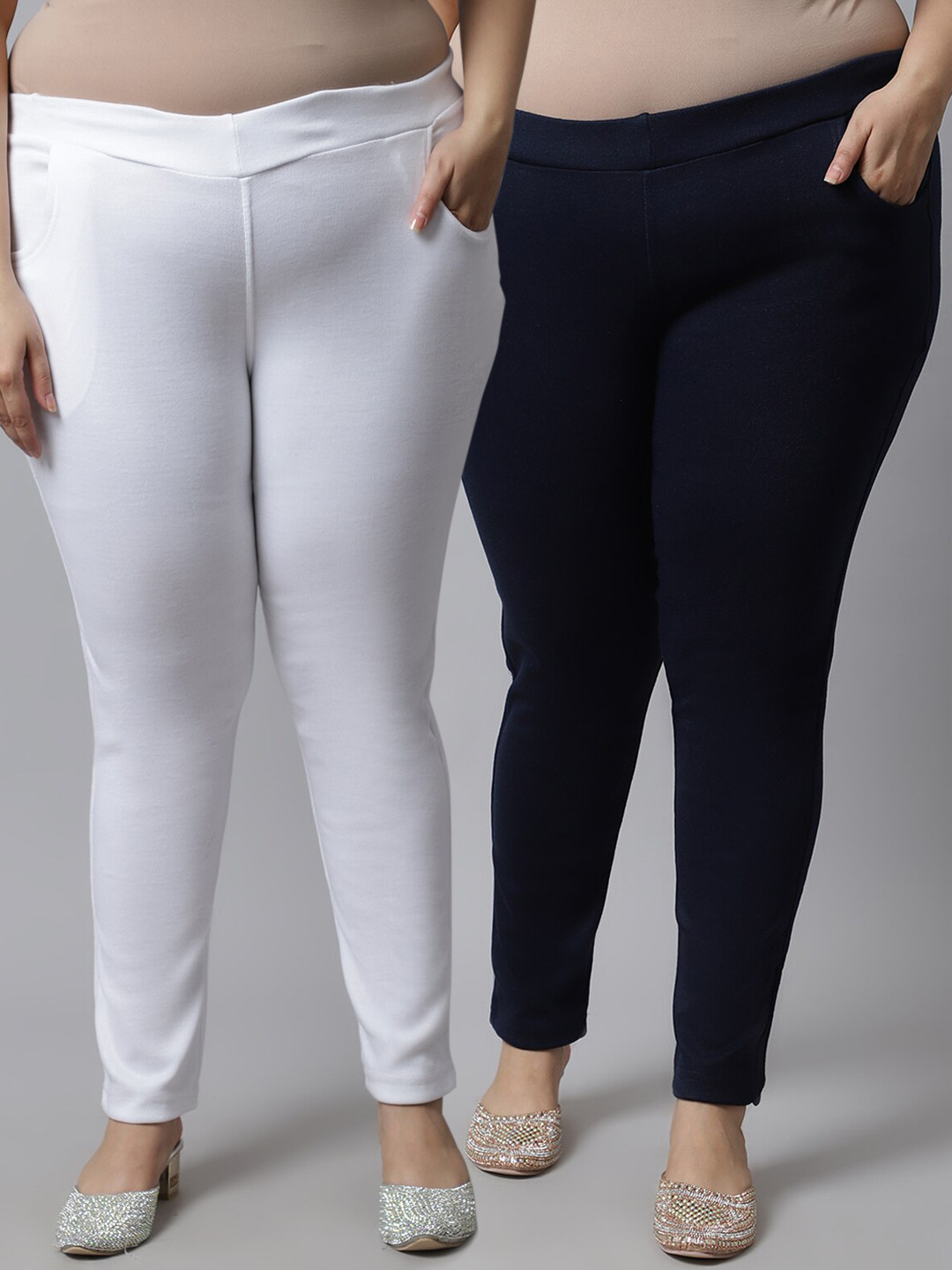 TAG 7 PLUS Women Plus Size Pack of 2 Solid Ankle-Length Woolen Leggings, Navy blue
TAG 7 PLUS Women Plus Size Pack of 2 Solid Ankle-Length Woolen Leggings, Navy blue
