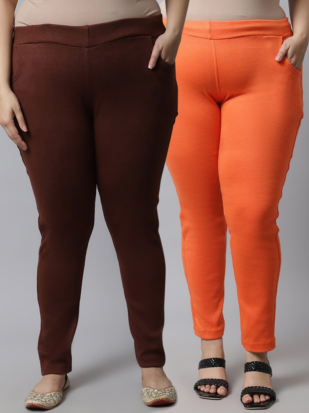 TAG 7 PLUS Plus Size Women Pack of 2 Brown & Orange Solid Ankle-Length Leggings
TAG 7 PLUS Plus Size Women Pack of 2 Brown & Orange Solid Ankle-Length Leggings