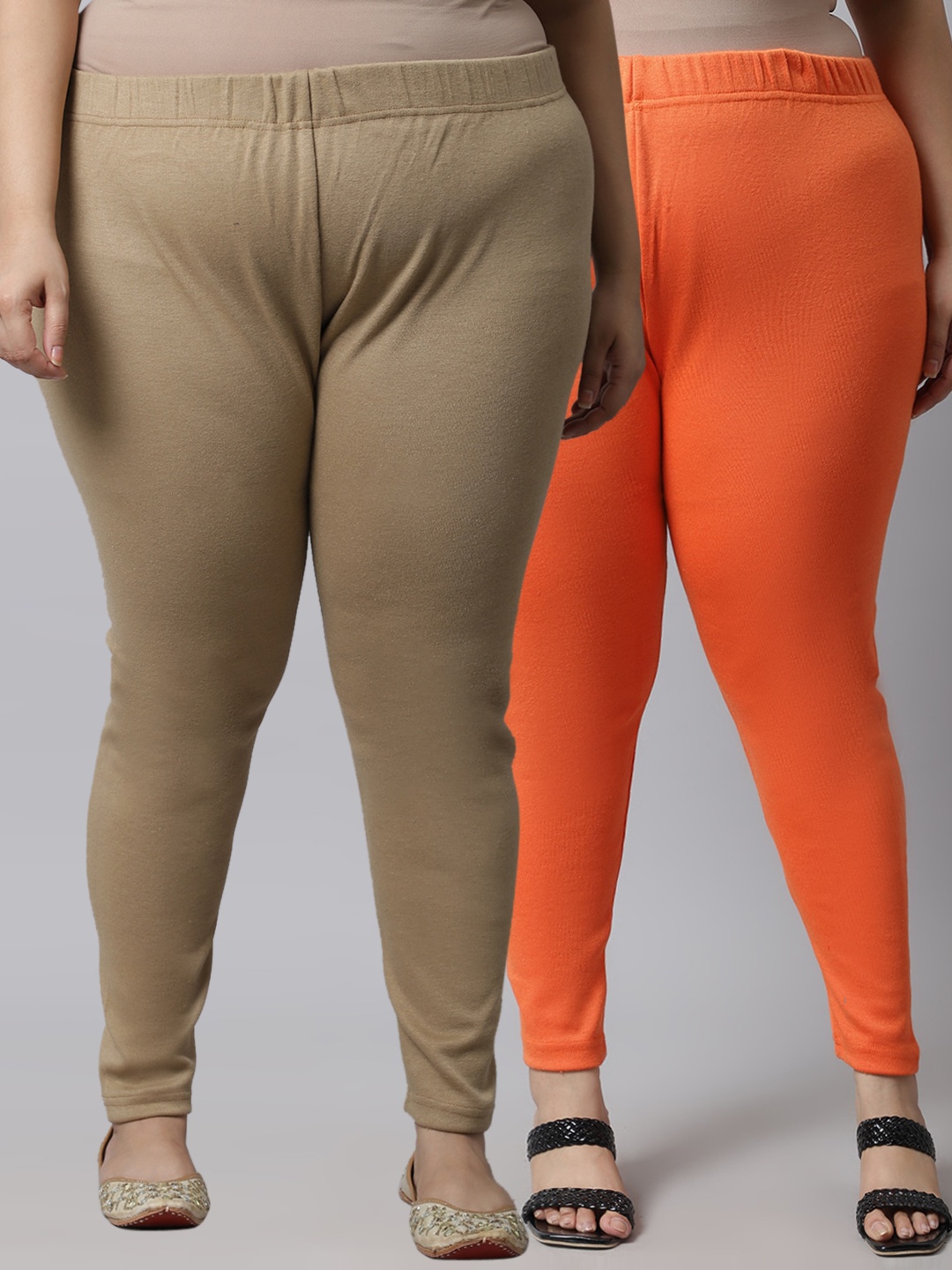 TAG 7 PLUS Women Plus Size Pack of 2 Beige & Orange Solid Ankle-Length Woolen Leggings
TAG 7 PLUS Women Plus Size Pack of 2 Beige & Orange Solid Ankle-Length Woolen Leggings