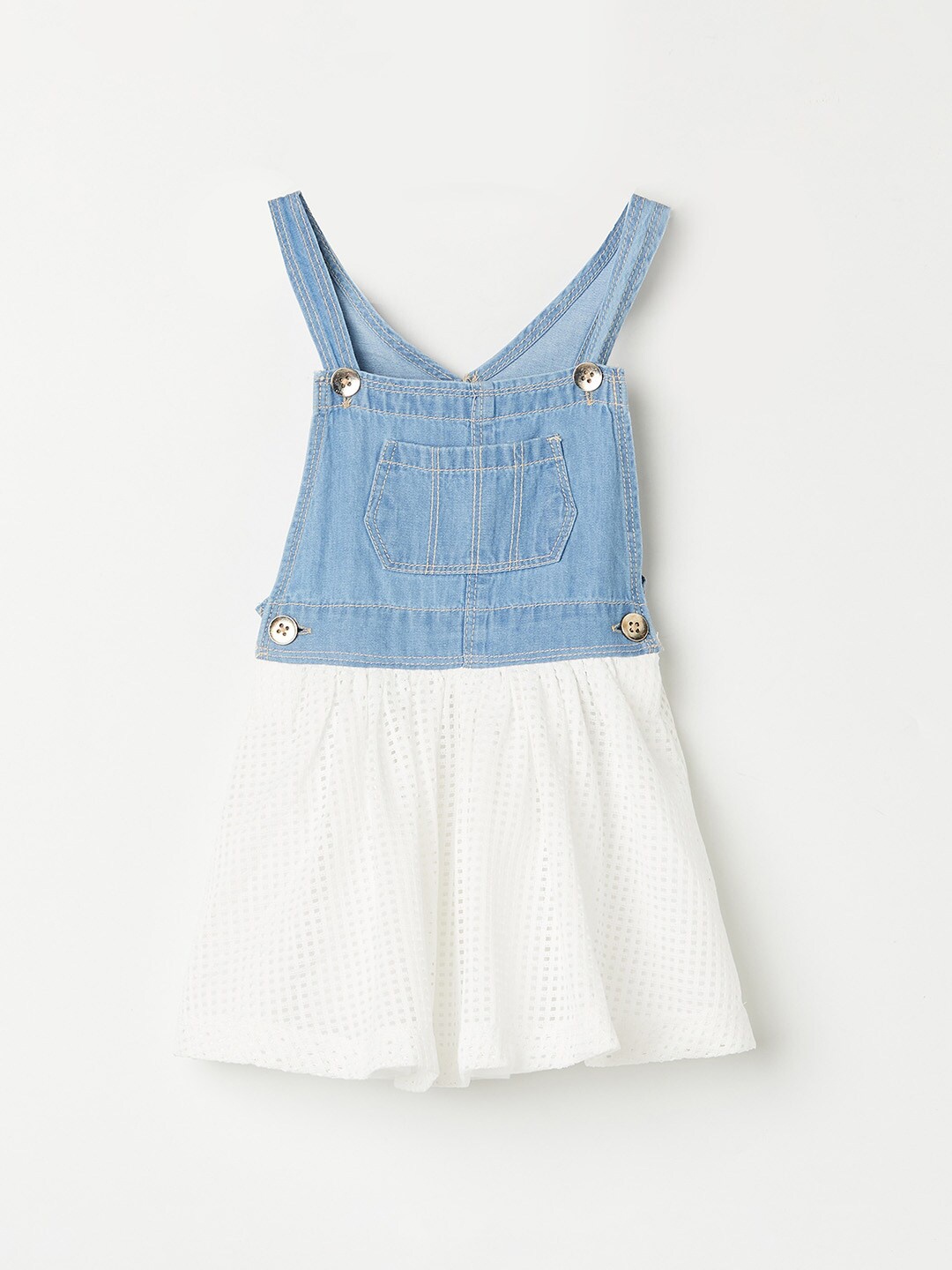 Juniors by Lifestyle Blue Colourblocked Pinafore Dress
