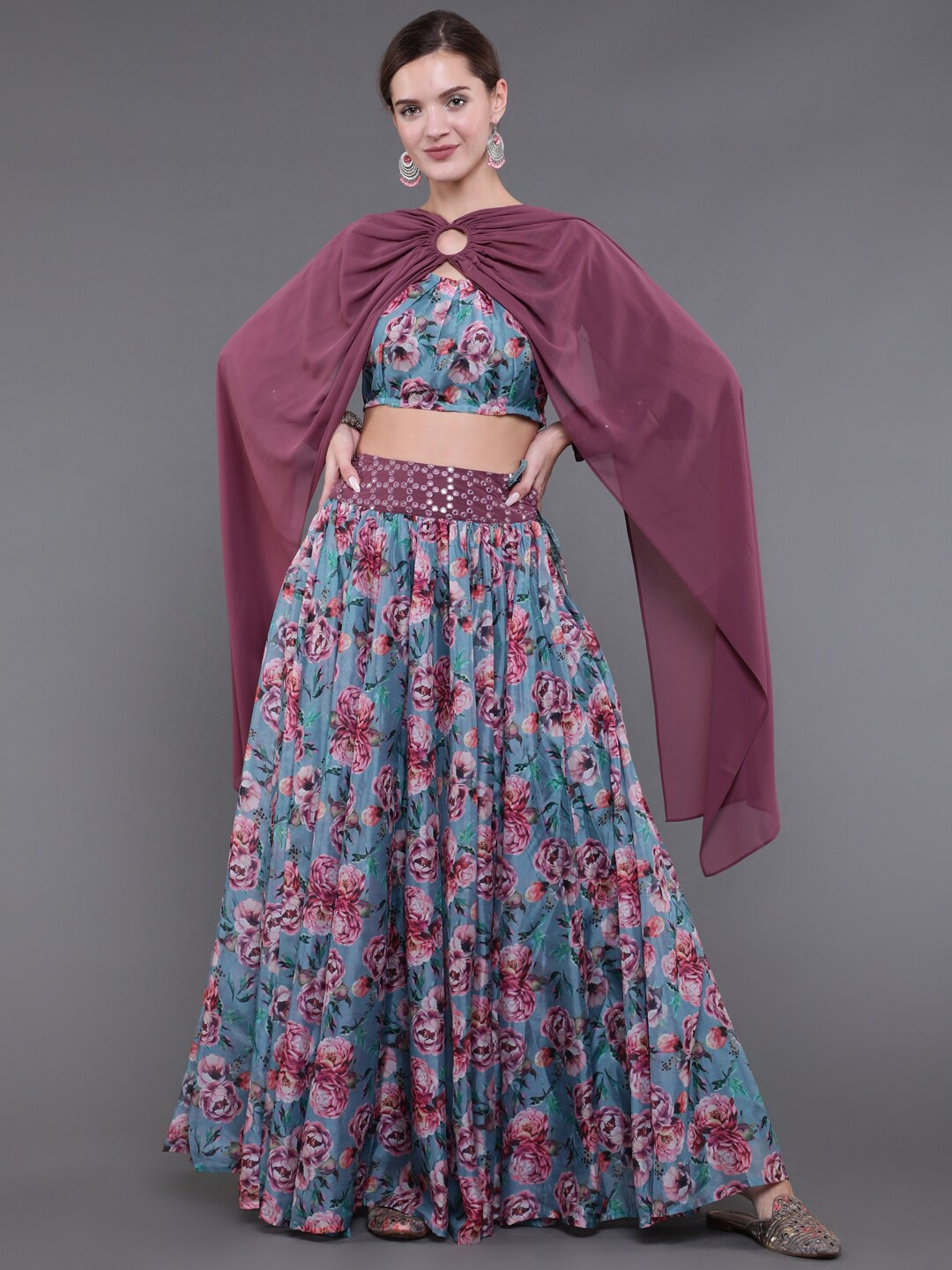 saubhagya Blue & Purple Printed Mirror Work Ready to Wear Lehenga & Blouse With Dupatta
saubhagya Blue & Purple Printed Mirror Work Ready to Wear Lehenga & Blouse With Dupatta
