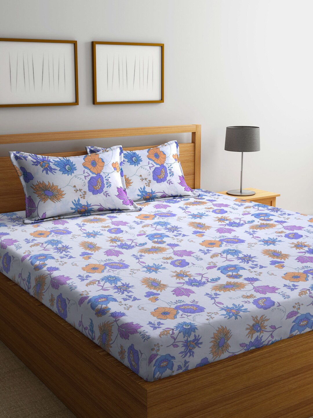 BOMBAY DYEING White & Blue Floral Printed 120 TC Queen Bedsheet with 2 Pillow Covers
BOMBAY DYEING White & Blue Floral Printed 120 TC Queen Bedsheet with 2 Pillow Covers