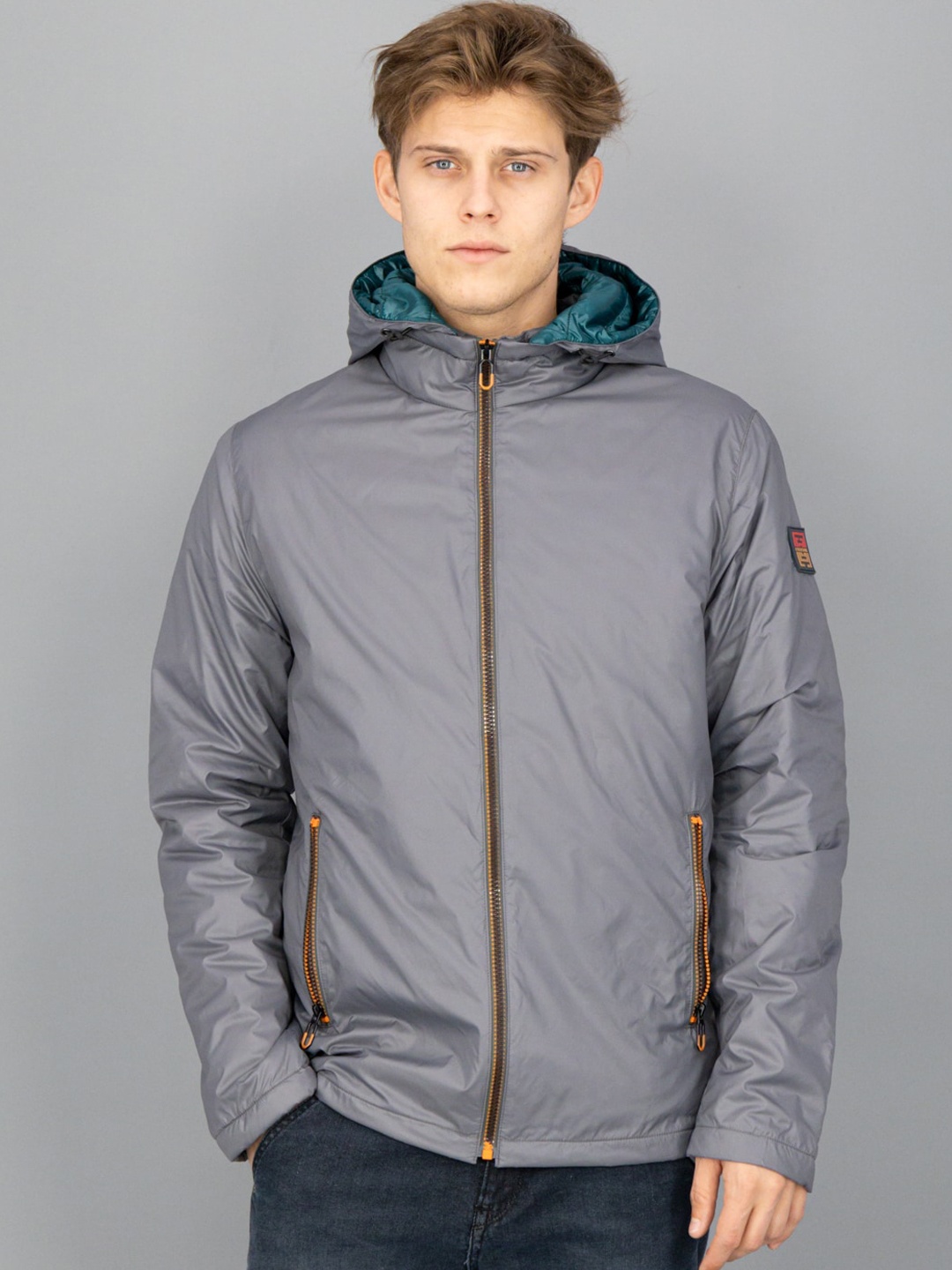 FREESOUL Men Grey Padded Jacket