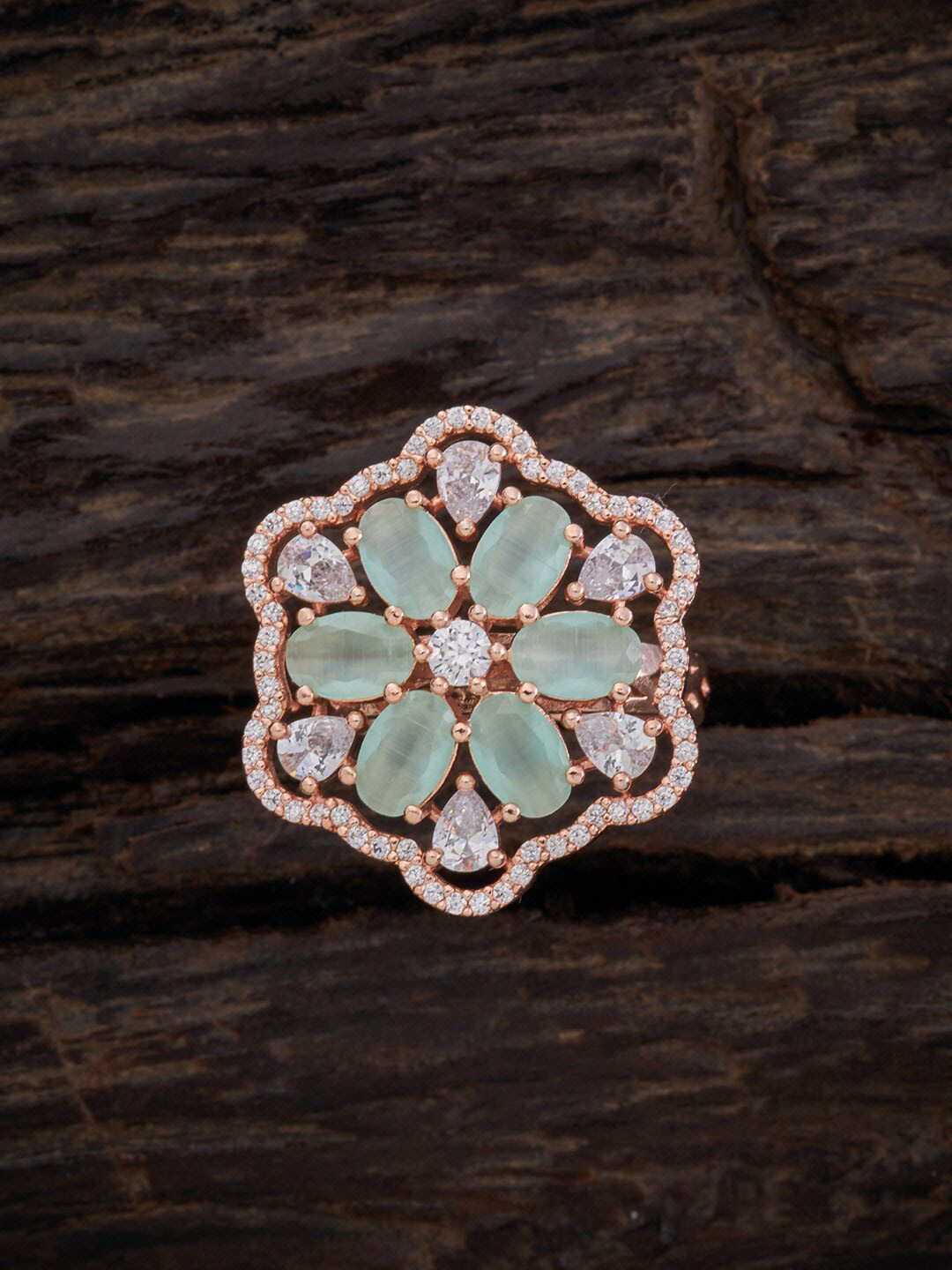 Kushal's Fashion Jewellery Rose-Gold Plated Sea Green Cubic Zirconia Studded Finger Ring
Kushal's Fashion Jewellery Rose-Gold Plated Sea Green Cubic Zirconia Studded Finger Ring
