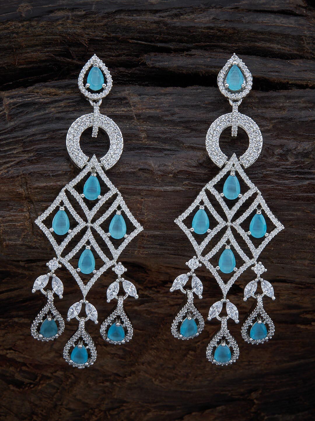 Kushal's Fashion Jewellery Women Blue CZ Silver-Plated Teardrop Shaped Drop Earrings
Kushal's Fashion Jewellery Women Blue CZ Silver-Plated Teardrop Shaped Drop Earrings