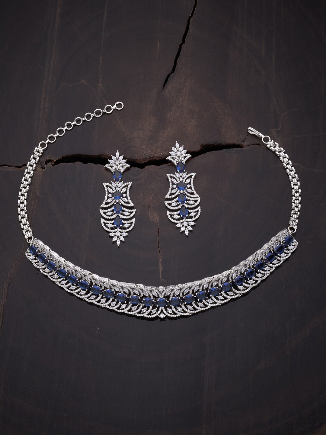 Kushal's Fashion Jewellery Rhodium-Plated Silver-Toned CZ Stone Choker Jewellery Set
Kushal's Fashion Jewellery Rhodium-Plated Silver-Toned CZ Stone Choker Jewellery Set