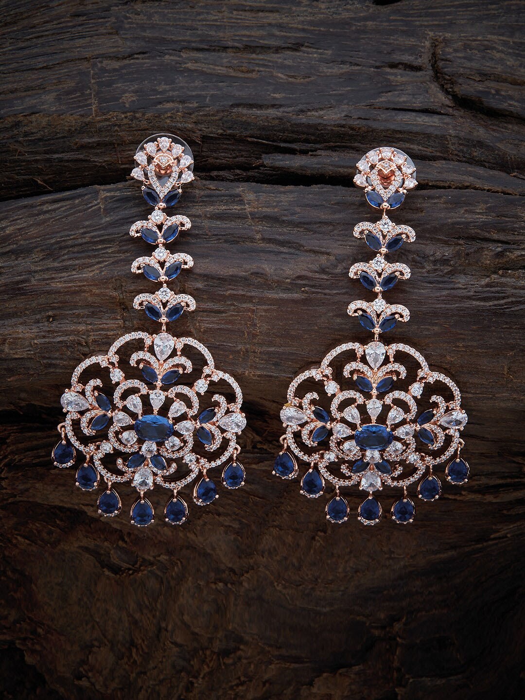 Kushal's Fashion Jewellery Blue Rose-Gold Plated Cubic Zirconia Studded Drop Earrings
Kushal's Fashion Jewellery Blue Rose-Gold Plated Cubic Zirconia Studded Drop Earrings