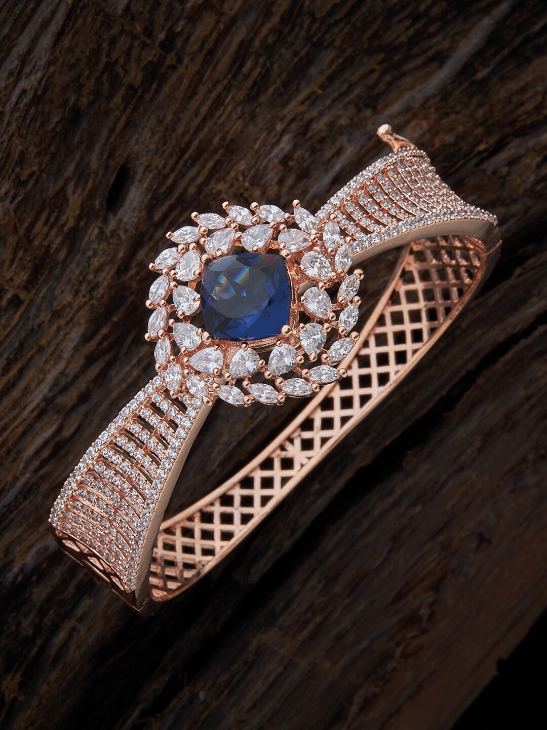 Kushal's Fashion Jewellery Women Gold-Toned & White Silver Gold-Plated Kada Bracelet
Kushal's Fashion Jewellery Women Gold-Toned & White Silver Gold-Plated Kada Bracelet
