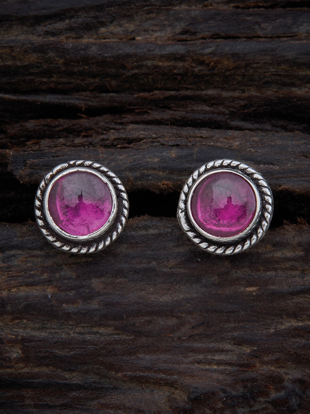 Kushal's Fashion Jewellery Magenta & Silver-Toned Circular Rhodium-Plated Studs Earrings
Kushal's Fashion Jewellery Magenta & Silver-Toned Circular Rhodium-Plated Studs Earrings
