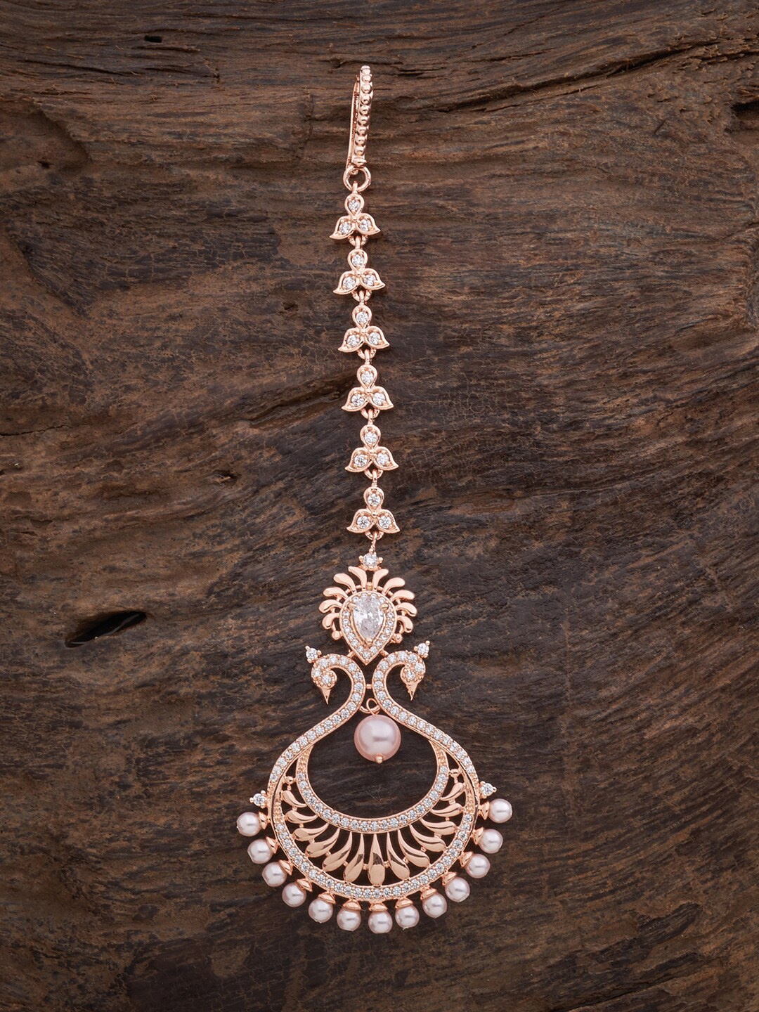 Kushal's Fashion Jewellery Rose-Gold Plated White Artificial Stones & Beads Studded Maangtikka
Kushal's Fashion Jewellery Rose-Gold Plated White Artificial Stones & Beads Studded Maangtikka