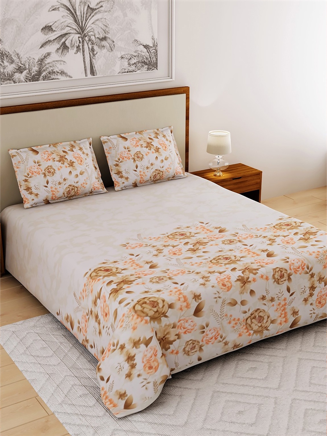 Salona Bichona Peach-Coloured & Orange 180 TC Cotton King Bedsheet with 2 Pillow Covers
Salona Bichona Peach-Coloured & Orange 180 TC Cotton King Bedsheet with 2 Pillow Covers