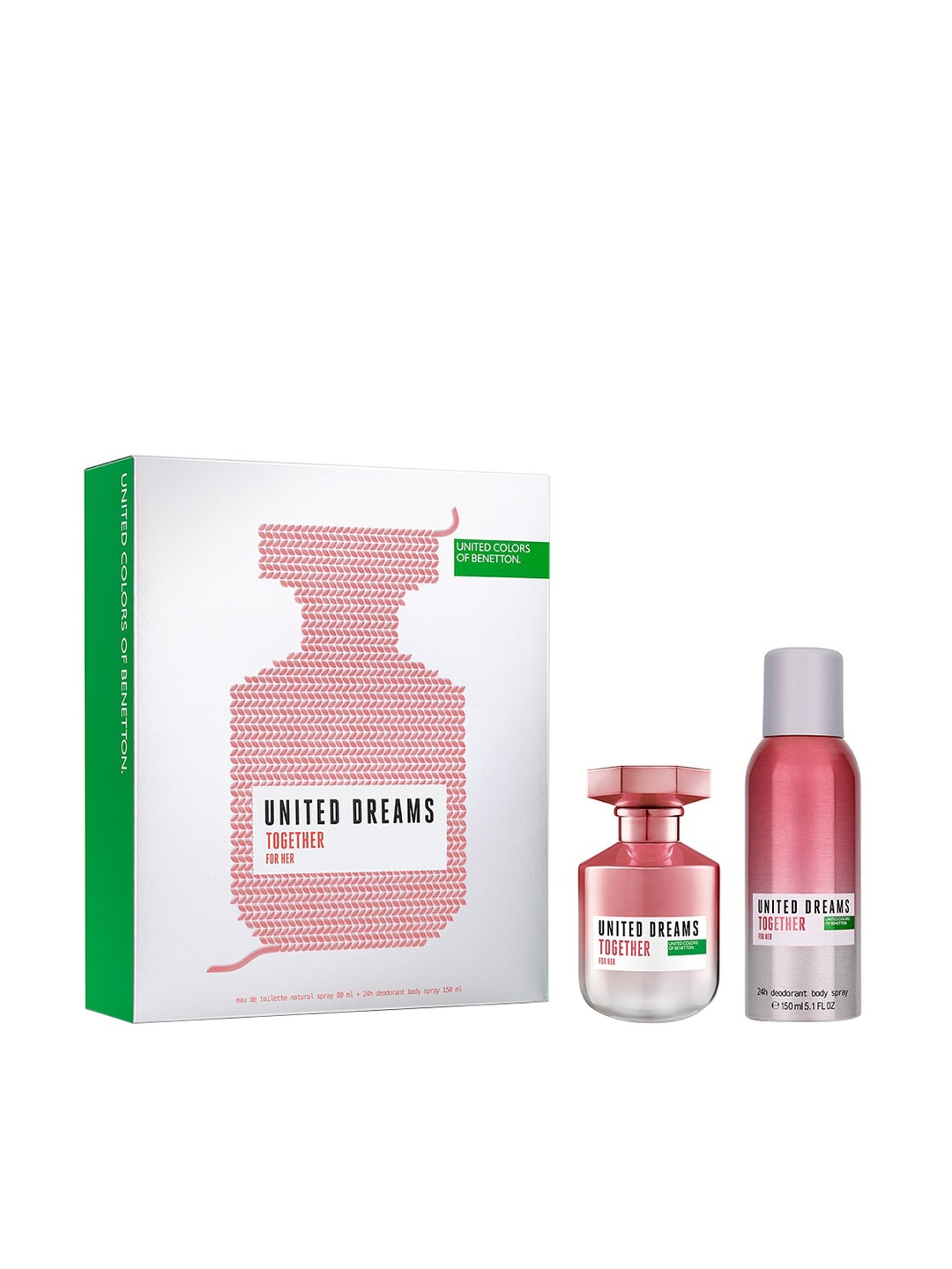 United Colors of Benetton United Dreams Together EDT 80 ml & Deodorant Spray 150 ml, Transparent
United Colors of Benetton United Dreams Together EDT 80 ml & Deodorant Spray 150 ml, Transparent