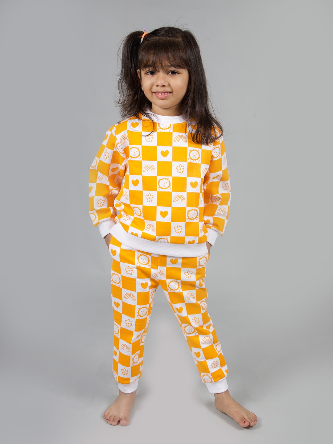 Cuddles for Cubs Unisex Kids Orange & White Printed Pure Cotton Sweatshirt & Jogger Set
Cuddles for Cubs Unisex Kids Orange & White Printed Pure Cotton Sweatshirt & Jogger Set