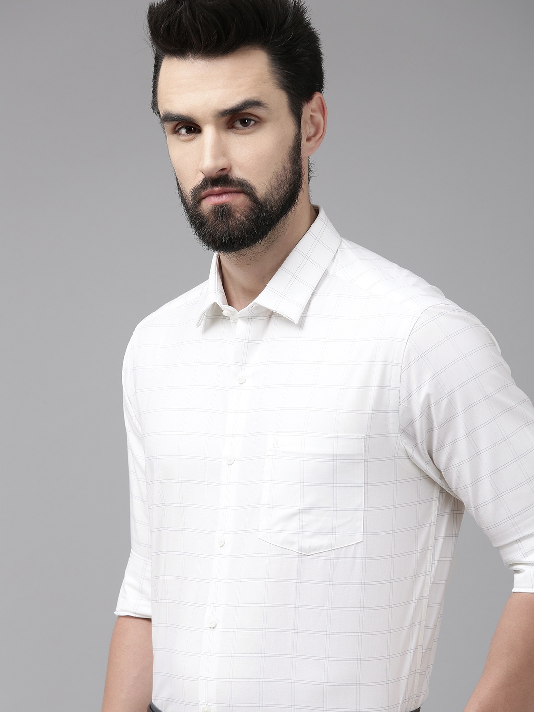 Arrow Men White Manhattan Slim Fit Windowpane Checks Opaque Pure Cotton Formal Shirt
Arrow Men White Manhattan Slim Fit Windowpane Checks Opaque Pure Cotton Formal Shirt