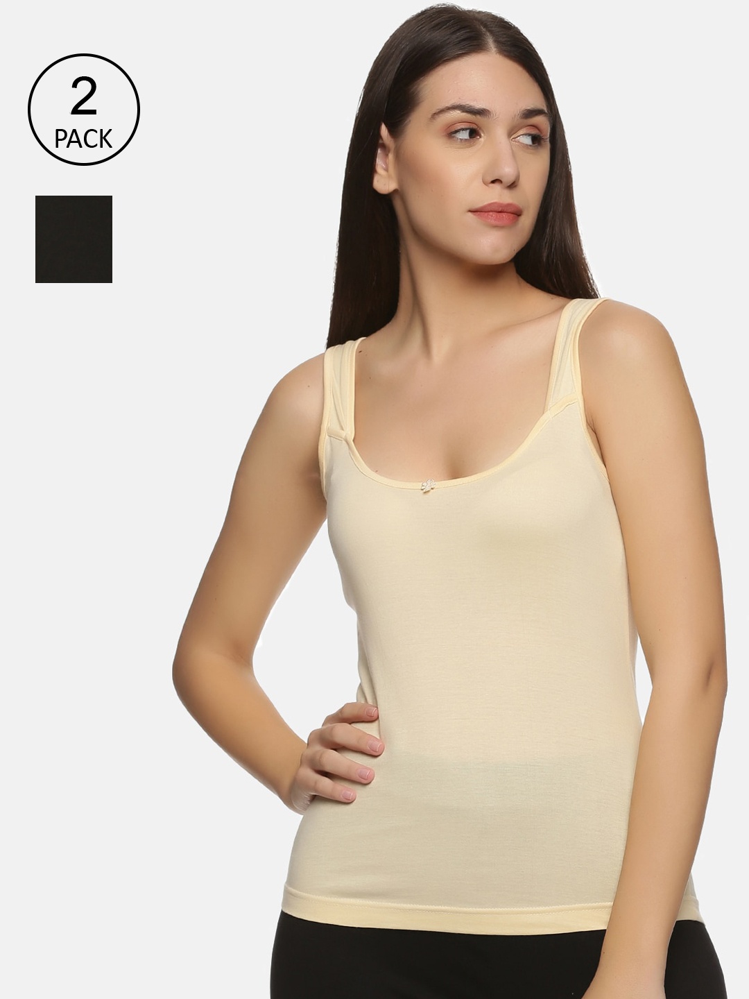 NOT YET by us Women Pack of 2 Solid Cotton Camisoles - Soft & Breathable Everyday Wear, Cream
NOT YET by us Women Pack of 2 Solid Cotton Camisoles - Soft & Breathable Everyday Wear, Cream