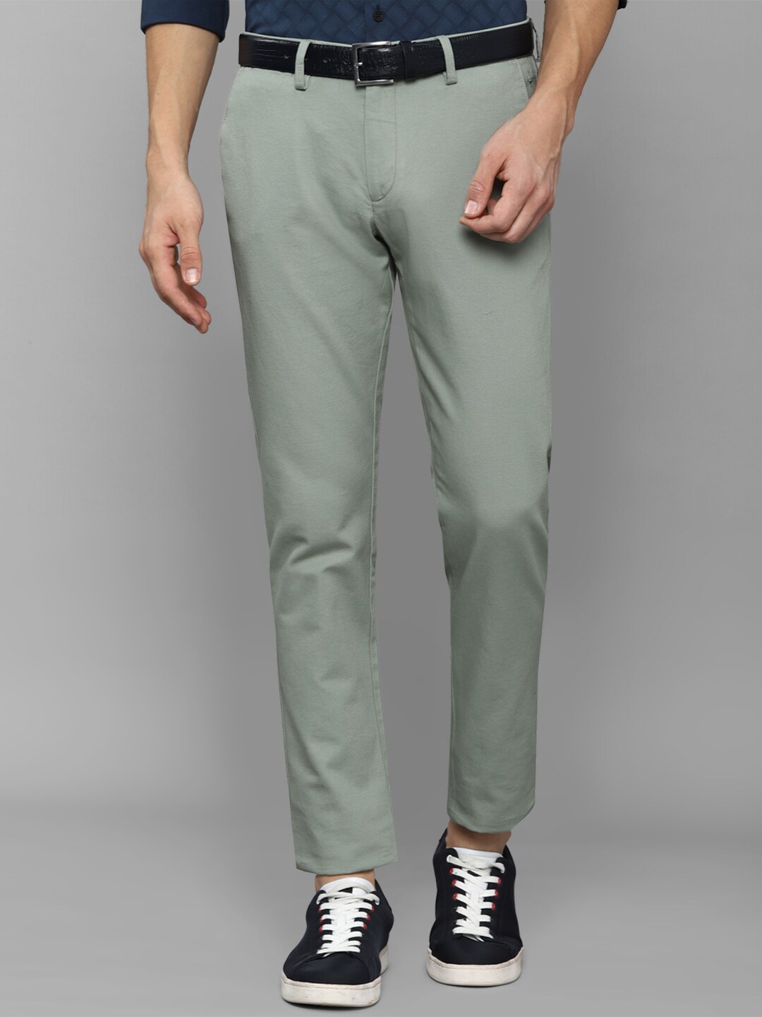 Allen Solly Men Green Slim Fit Trousers
