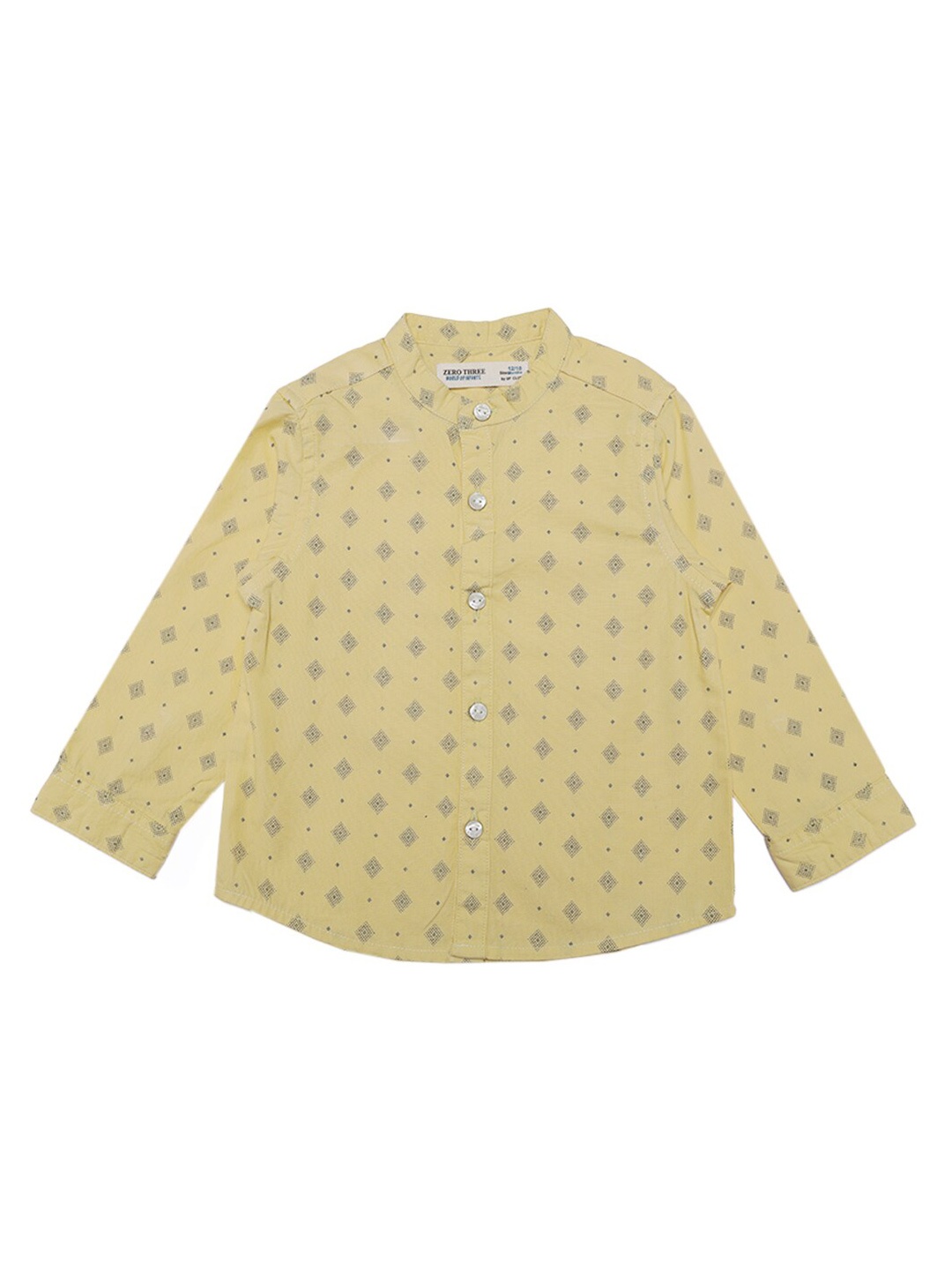 ZERO THREE Boys Yellow Ethnic Printed Mandarin Collar Cotton Comfort Fit Semiformal Shirt
ZERO THREE Boys Yellow Ethnic Printed Mandarin Collar Cotton Comfort Fit Semiformal Shirt