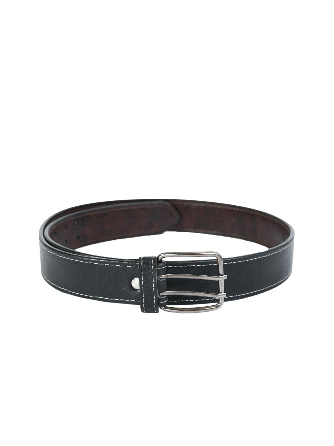 WINSOME DEAL Men Black Solid Synthetic Belt