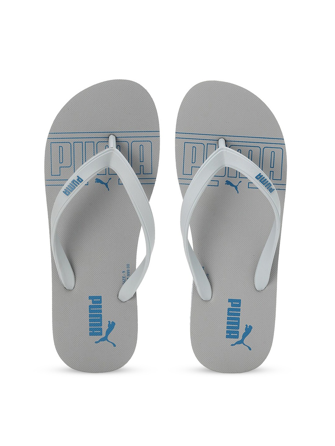 Puma Men Grey & Blue Printed Thong Flip-Flops