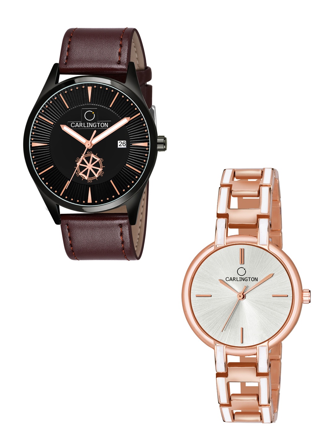 CARLINGTON Unisex 2 Dial & Leather Straps Watch CT1020 BrownBlack-CK Silver-Multicolor, Multi
CARLINGTON Unisex 2 Dial & Leather Straps Watch CT1020 BrownBlack-CK Silver-Multicolor, Multi