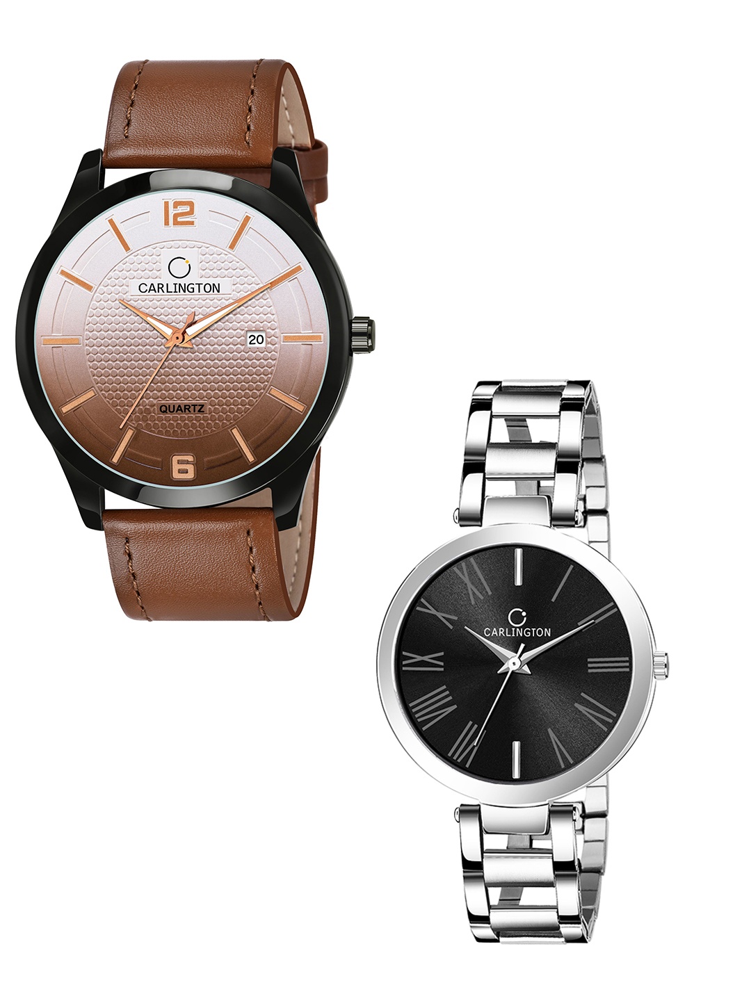 CARLINGTON Unisex Brown Printed His and Her Watch Gift CT1010 Tan-112 Black Set Watch
CARLINGTON Unisex Brown Printed His and Her Watch Gift CT1010 Tan-112 Black Set Watch