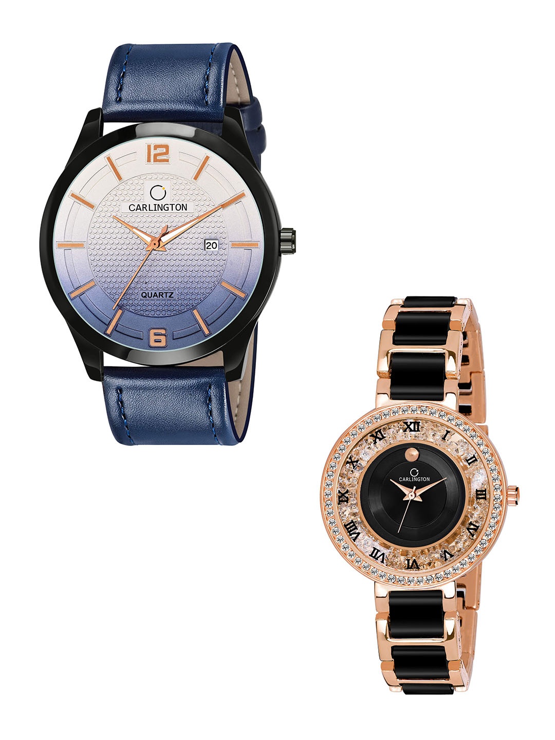 CARLINGTON Set of 2 Unisex Blue Dial & Blue Leather Straps Analogue Watch CT1010 Blue-Mova
CARLINGTON Set of 2 Unisex Blue Dial & Blue Leather Straps Analogue Watch CT1010 Blue-Mova