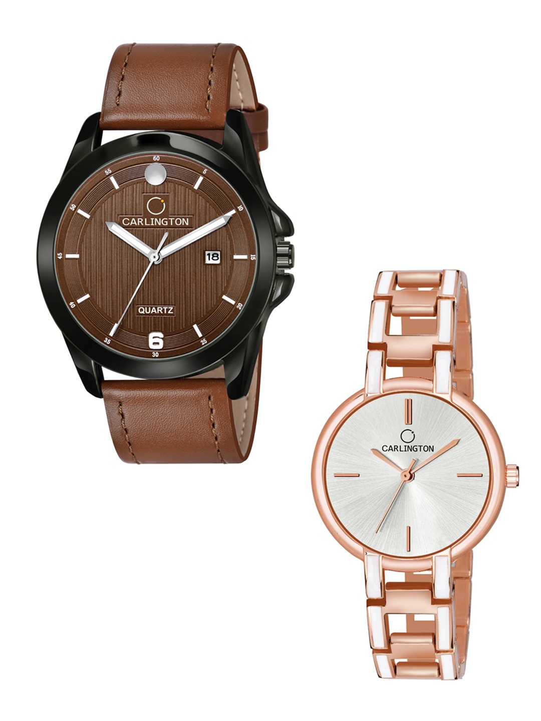 CARLINGTON Pack Of 2 Multicoloured Embellished Dial & Leather Straps Analogue Watch, Multi
CARLINGTON Pack Of 2 Multicoloured Embellished Dial & Leather Straps Analogue Watch, Multi