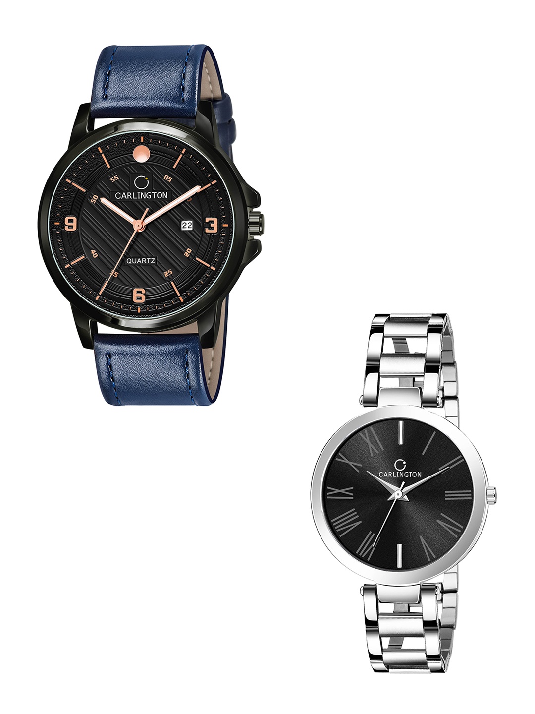 CARLINGTON His and Her Black Dial & Blue Straps Analogue Watch Combo- CT1050 BlueBlack
CARLINGTON His and Her Black Dial & Blue Straps Analogue Watch Combo- CT1050 BlueBlack