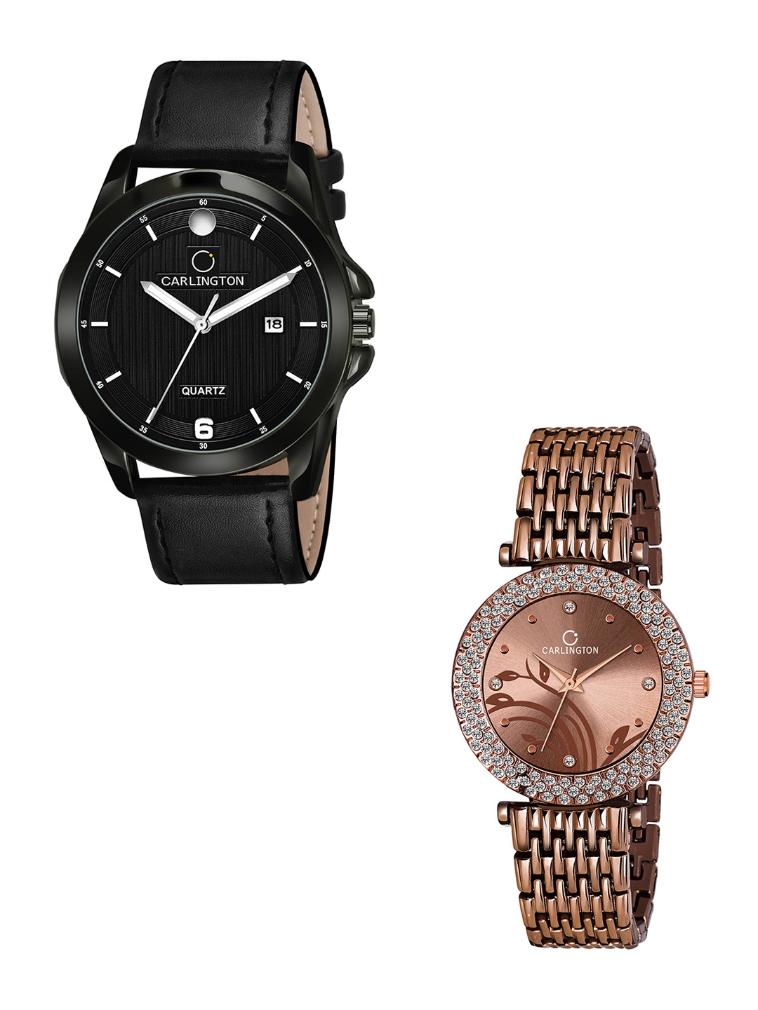 CARLINGTON Unisex Black Dial & Black Leather Straps Analogue Couple Watch CT1040 Black
CARLINGTON Unisex Black Dial & Black Leather Straps Analogue Couple Watch CT1040 Black