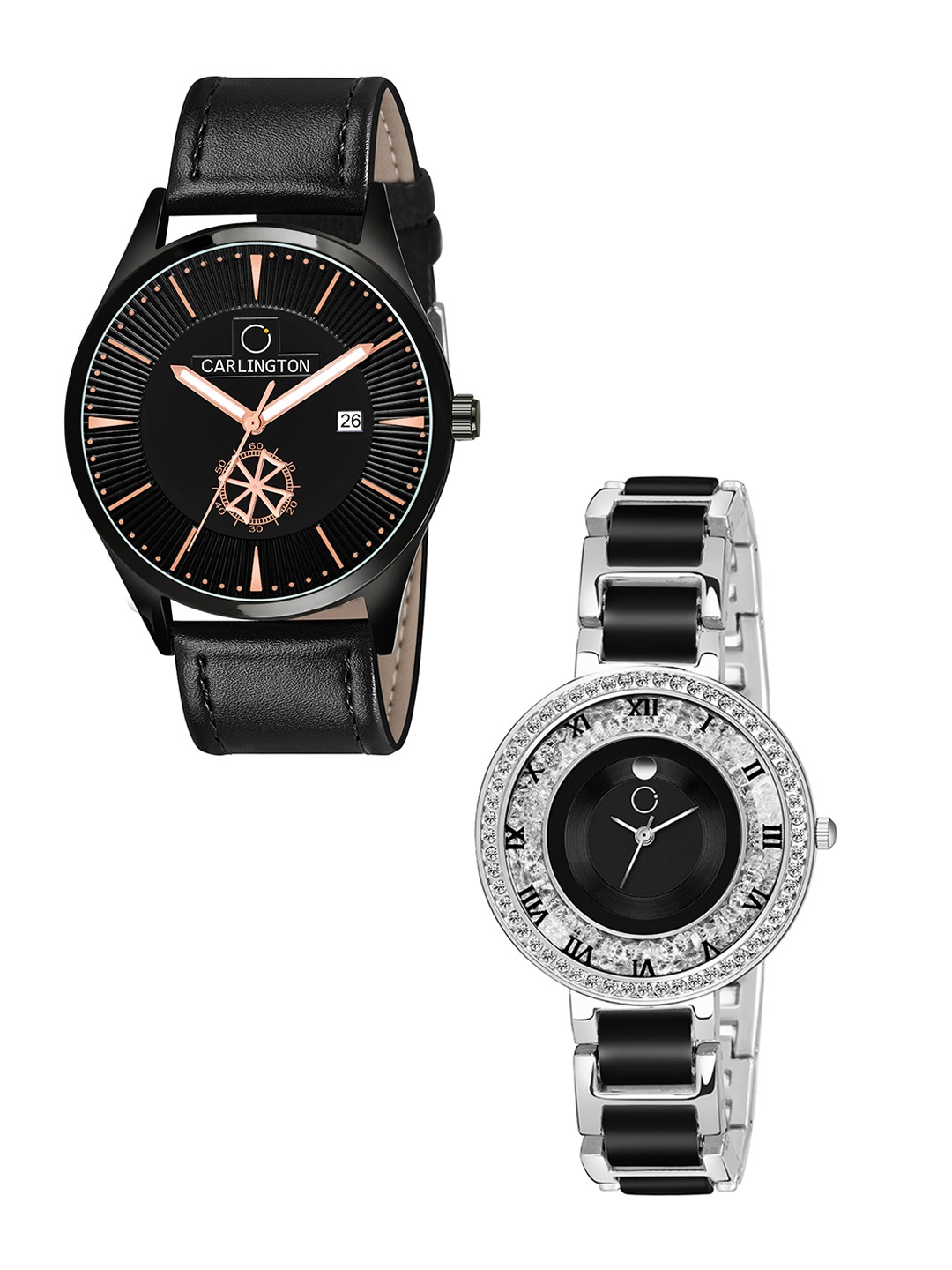 CARLINGTON Unisex Black Dial & Black Leather Straps Analogue Watch CT1020 Black
CARLINGTON Unisex Black Dial & Black Leather Straps Analogue Watch CT1020 Black
