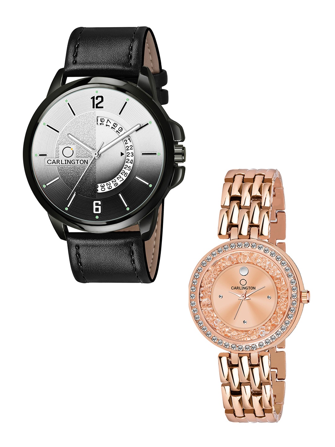 CARLINGTON Unisex Silver Dial & Black Leather Straps Analogue Couple Watch CT1030 Black
CARLINGTON Unisex Silver Dial & Black Leather Straps Analogue Couple Watch CT1030 Black
