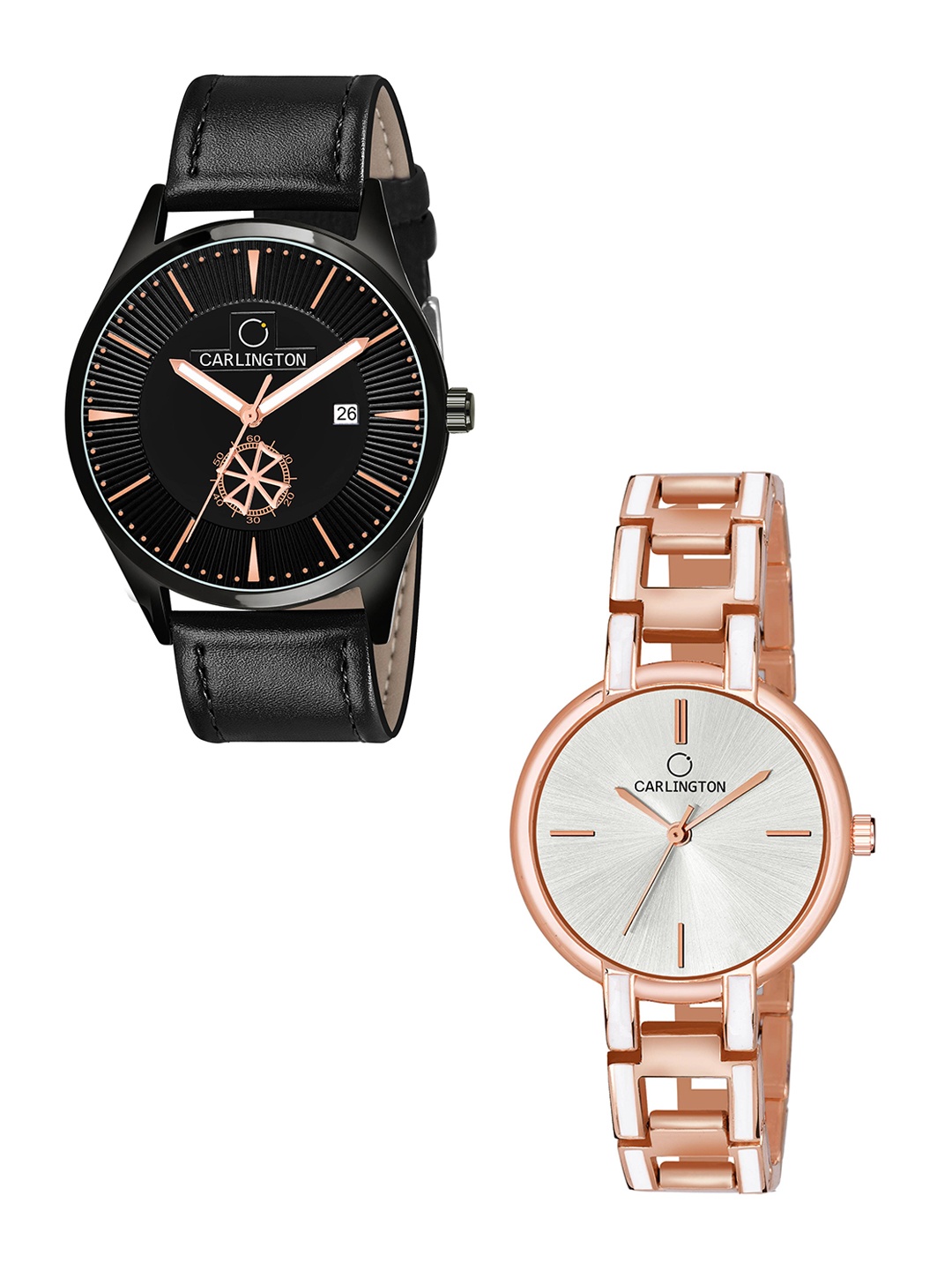 CARLINGTON Unisex Black Dial & Black Leather Straps Analogue Couple Watch CT1020 Black
CARLINGTON Unisex Black Dial & Black Leather Straps Analogue Couple Watch CT1020 Black