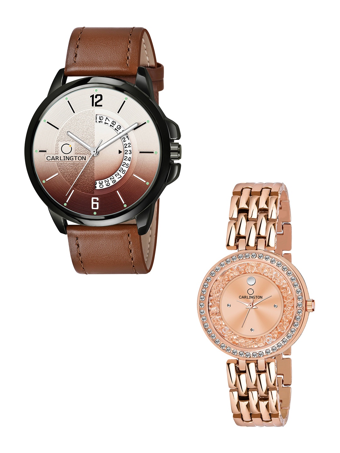 CARLINGTON Unisex Brown Dial & Brown Leather Strap Analogue Couple Watch CT1030 Tan-MovaD
CARLINGTON Unisex Brown Dial & Brown Leather Strap Analogue Couple Watch CT1030 Tan-MovaD