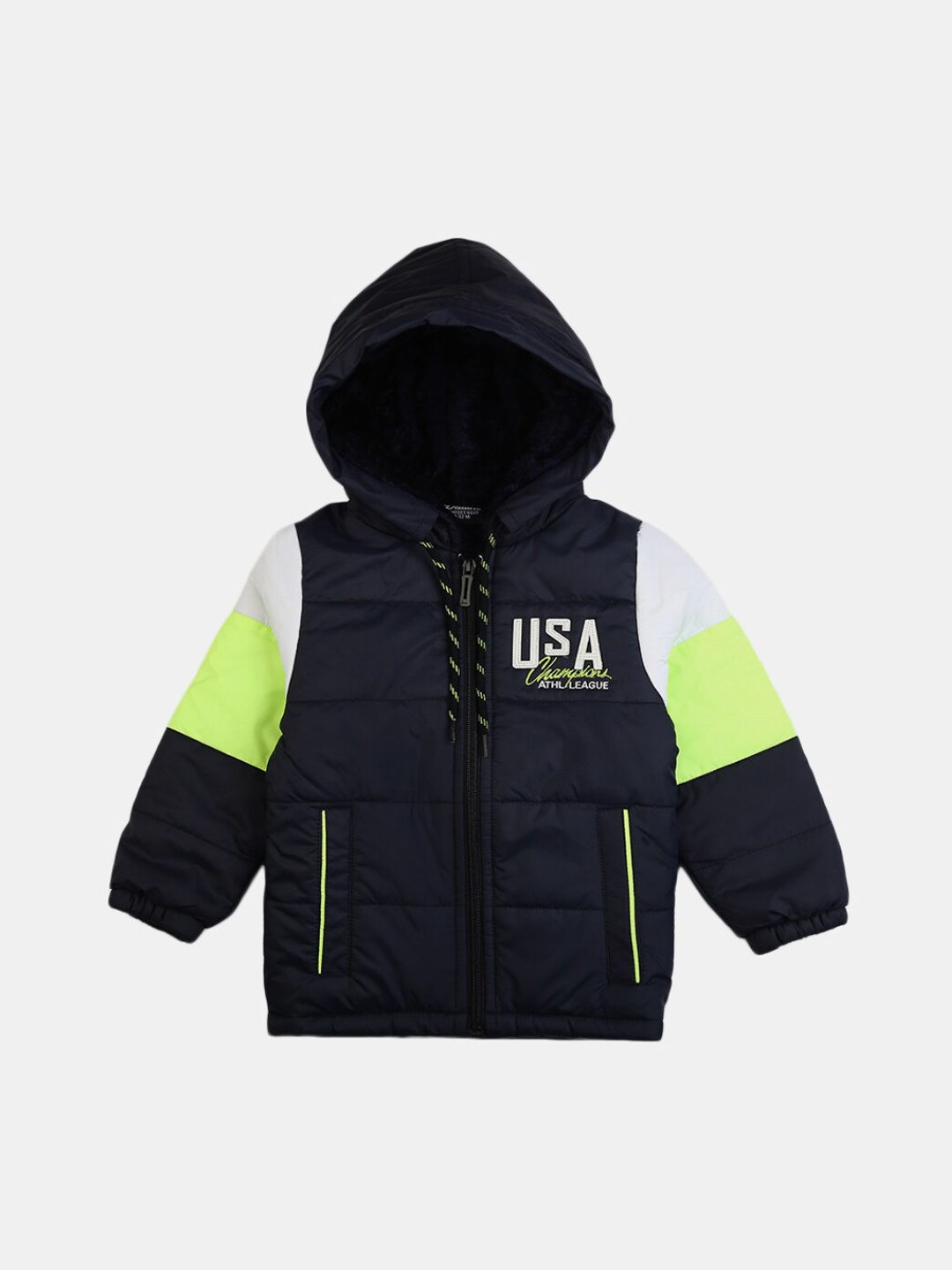 V-Mart Unisex Kids Navy Blue Green Colourblocked Lightweight Padded Jacket with Embroidered
V-Mart Unisex Kids Navy Blue Green Colourblocked Lightweight Padded Jacket with Embroidered