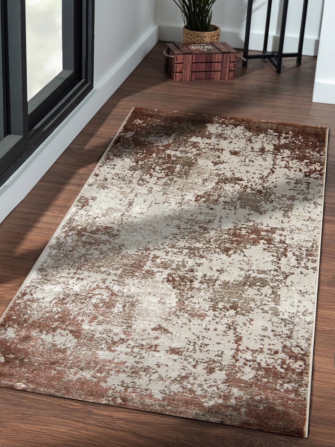 OBSESSIONS Brown & Beige Textured Anti-Bacterial Floor Runners
