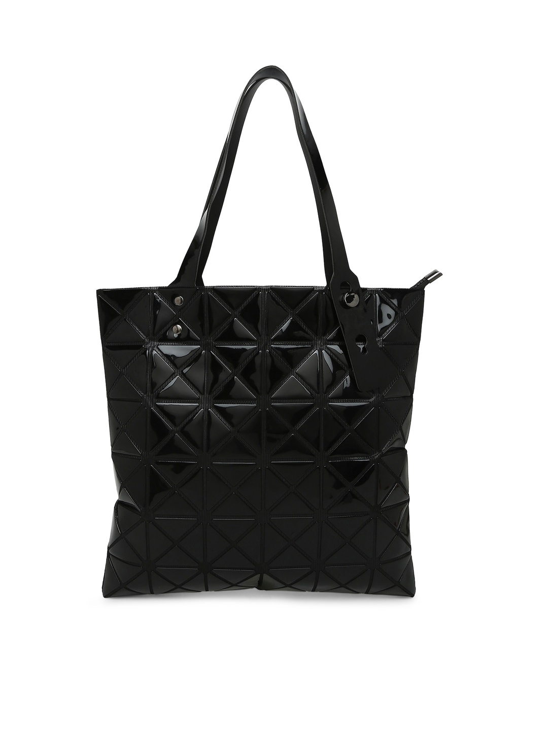 BAOMI Women Black PU Oversized Structured Handheld Bag