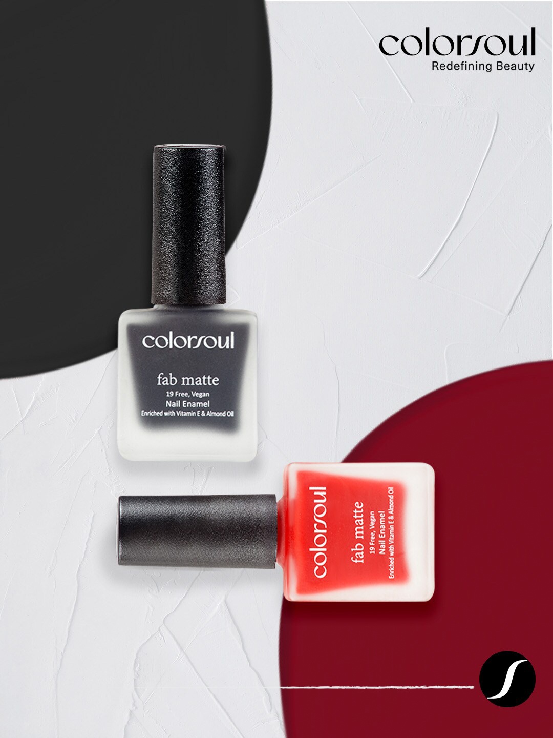 Colorsoul Set of 2 Fab Matte Vegan Nail Enamel with Vitamin E & Almond Oil 8 ml (Each)-Thunder Black F18 & Maple Red F07
Colorsoul Set of 2 Fab Matte Vegan Nail Enamel with Vitamin E & Almond Oil 8 ml (Each)-Thunder Black F18 & Maple Red F07