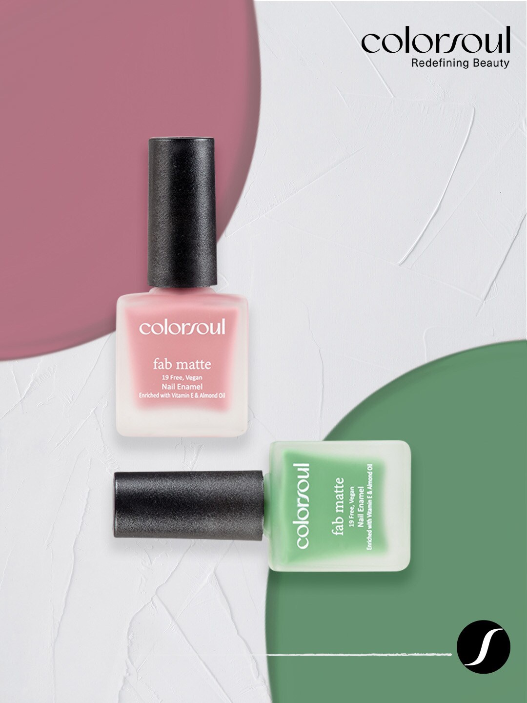 Colorsoul Set of 2 Fab Matte Vegan Nail Enamel with Vitamin E & Almond Oil 8 ml (Each)-Enamel Mulberry F03 & Fern Green F16
Colorsoul Set of 2 Fab Matte Vegan Nail Enamel with Vitamin E & Almond Oil 8 ml (Each)-Enamel Mulberry F03 & Fern Green F16