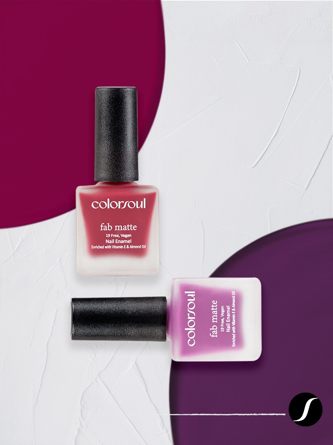 Colorsoul Set of 2 Fab Matte Vegan Nail Enamel with Vitamin E & Almond Oil 8 ml (Each)-Berry Pop F10 & Pink Peonies F09
Colorsoul Set of 2 Fab Matte Vegan Nail Enamel with Vitamin E & Almond Oil 8 ml (Each)-Berry Pop F10 & Pink Peonies F09