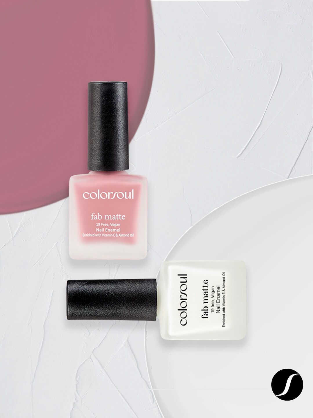 Colorsoul Set of 2 Fab Matte Vegan Nail Enamel with Vitamin E & Almond Oil 8 ml (Each)-Fairy Wing F01 & Enamel Mulberry F03, Pink
Colorsoul Set of 2 Fab Matte Vegan Nail Enamel with Vitamin E & Almond Oil 8 ml (Each)-Fairy Wing F01 & Enamel Mulberry F03, Pink