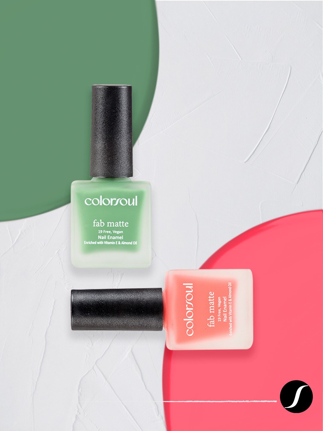 Colorsoul Set of 2 Fab Matte Vegan Nail Enamel with Vitamin E & Almond Oil 8 ml (Each)-Pink Fiesta F04 & Fern Green F16
Colorsoul Set of 2 Fab Matte Vegan Nail Enamel with Vitamin E & Almond Oil 8 ml (Each)-Pink Fiesta F04 & Fern Green F16